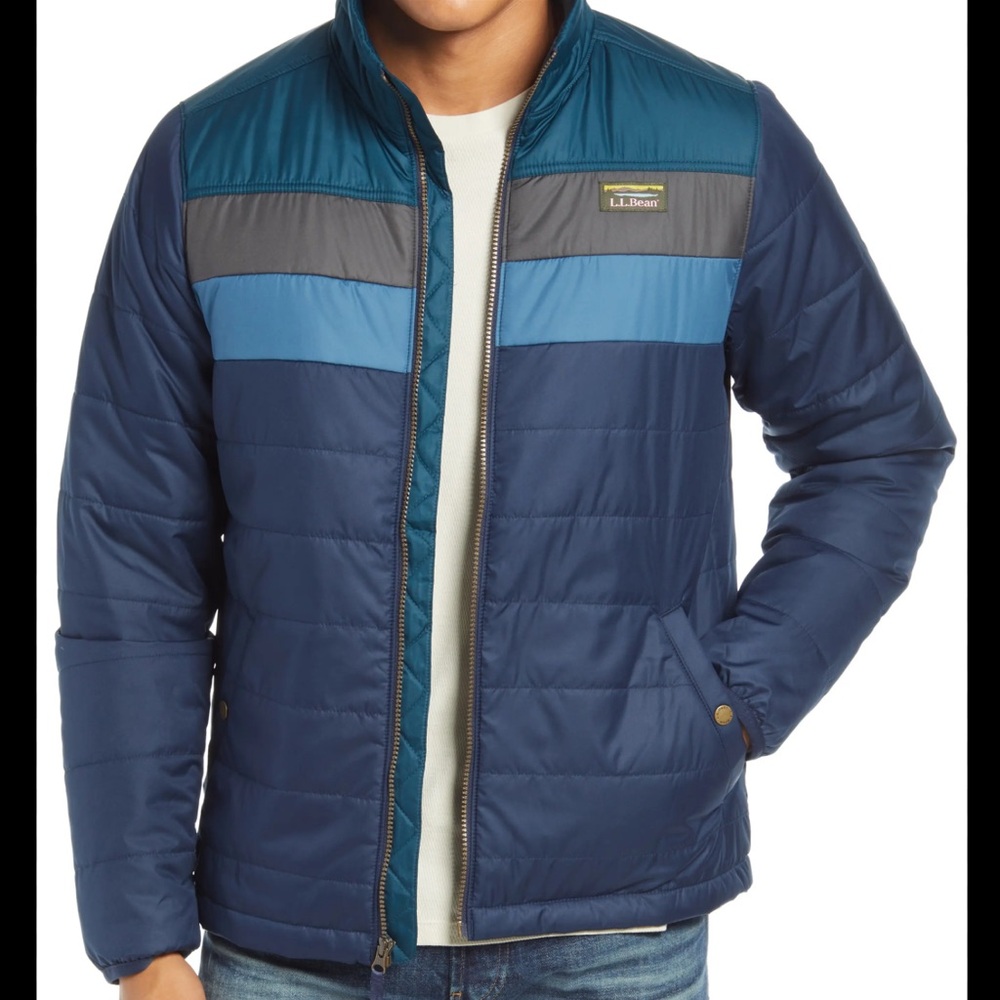 L.L. Bean Men's Blue and Gray Puffer Jacket